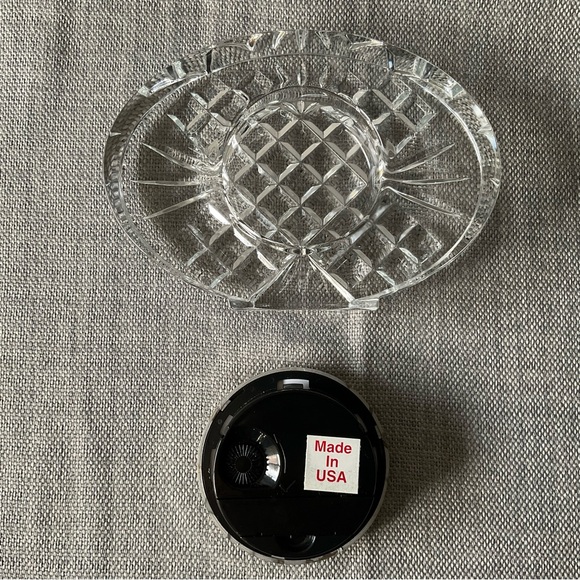 Vintage Glass Crystal Desk OVAL CLOCK - Picture 11 of 15